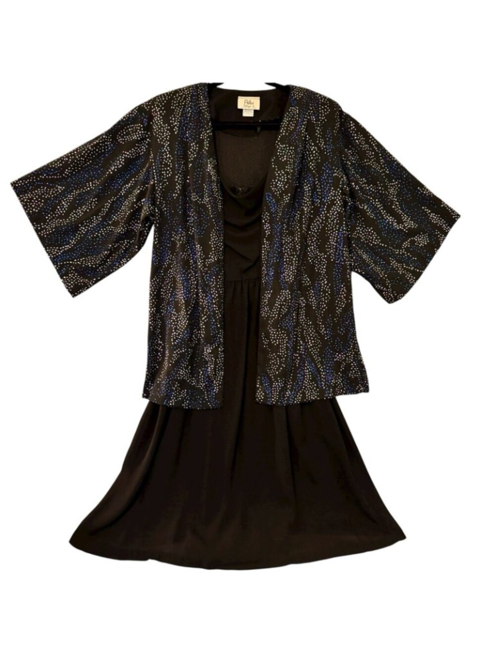 Evening Dress Women's 8 Strappy Black + Jacket by Pellini After 5 VTG 70's - Picture 5 of 16